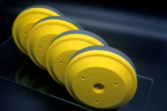 De gele Machine van Diamond Glass Edging For Bevelling van het Hars Malende Wiel
